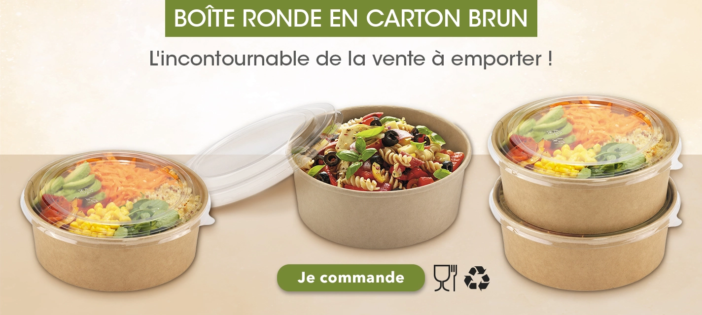 Boîtes ronde en carton brun